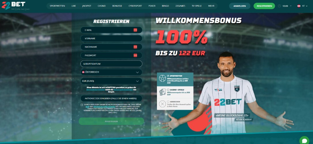 22bet Sportwetten Österreich